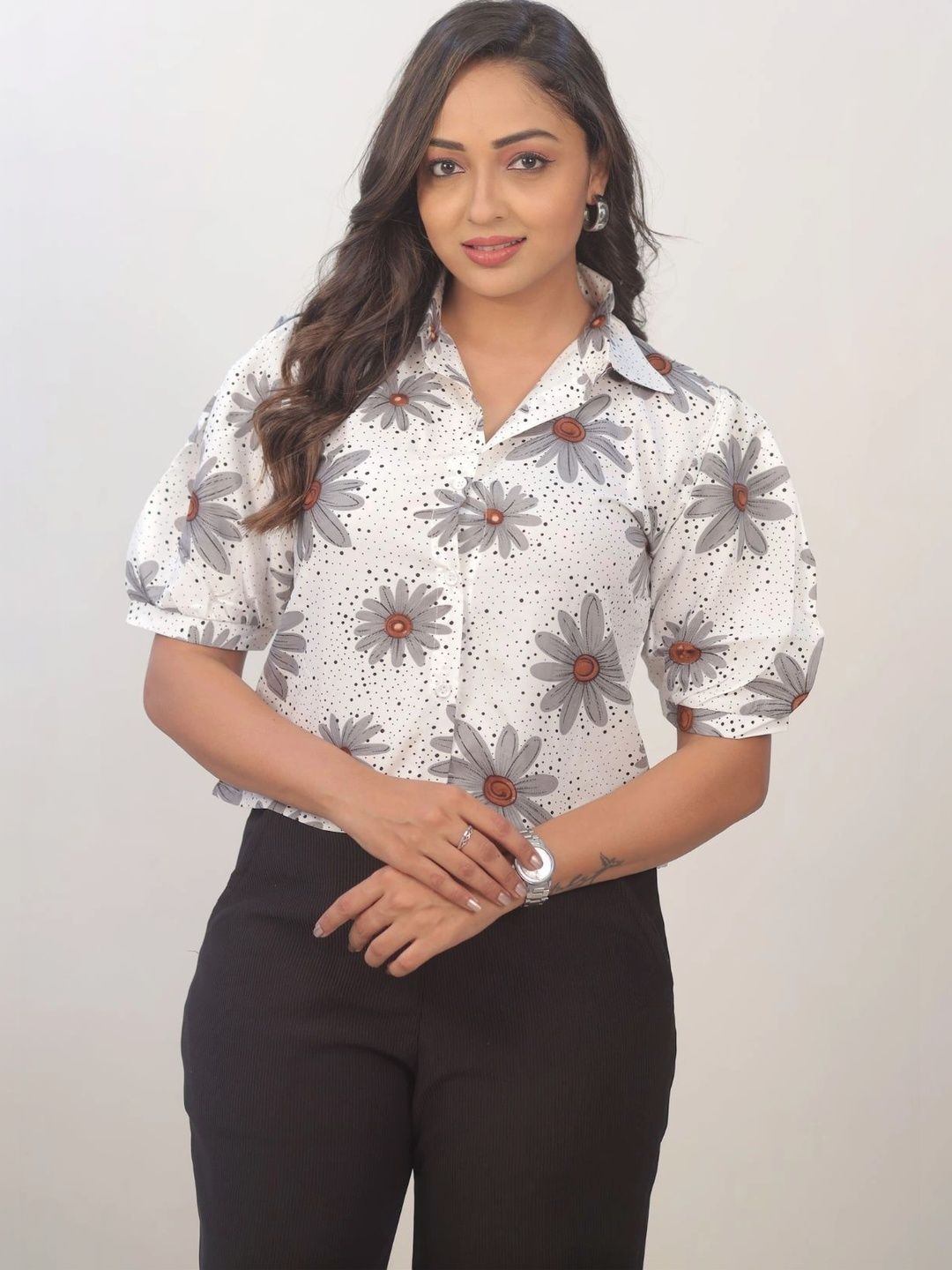 APASRANI LABEL Floral Print Puff Sleeve Top-picture-17
