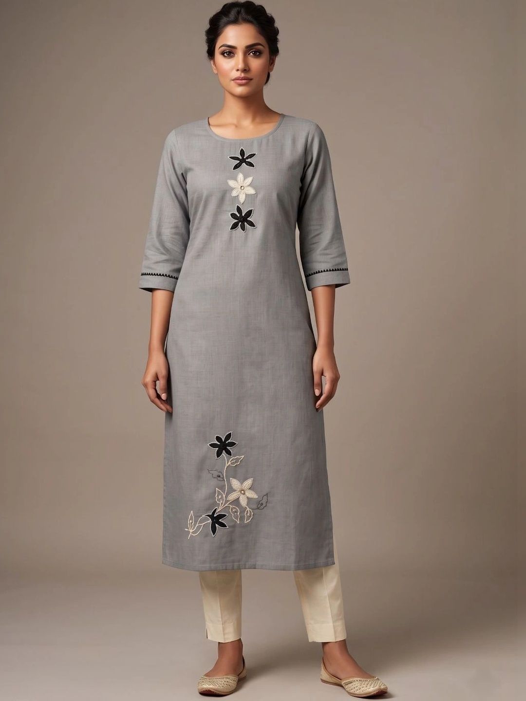 XIVARA Ethnic Motifs Embroidered Thread Work Thread Work Kurti-picture-10