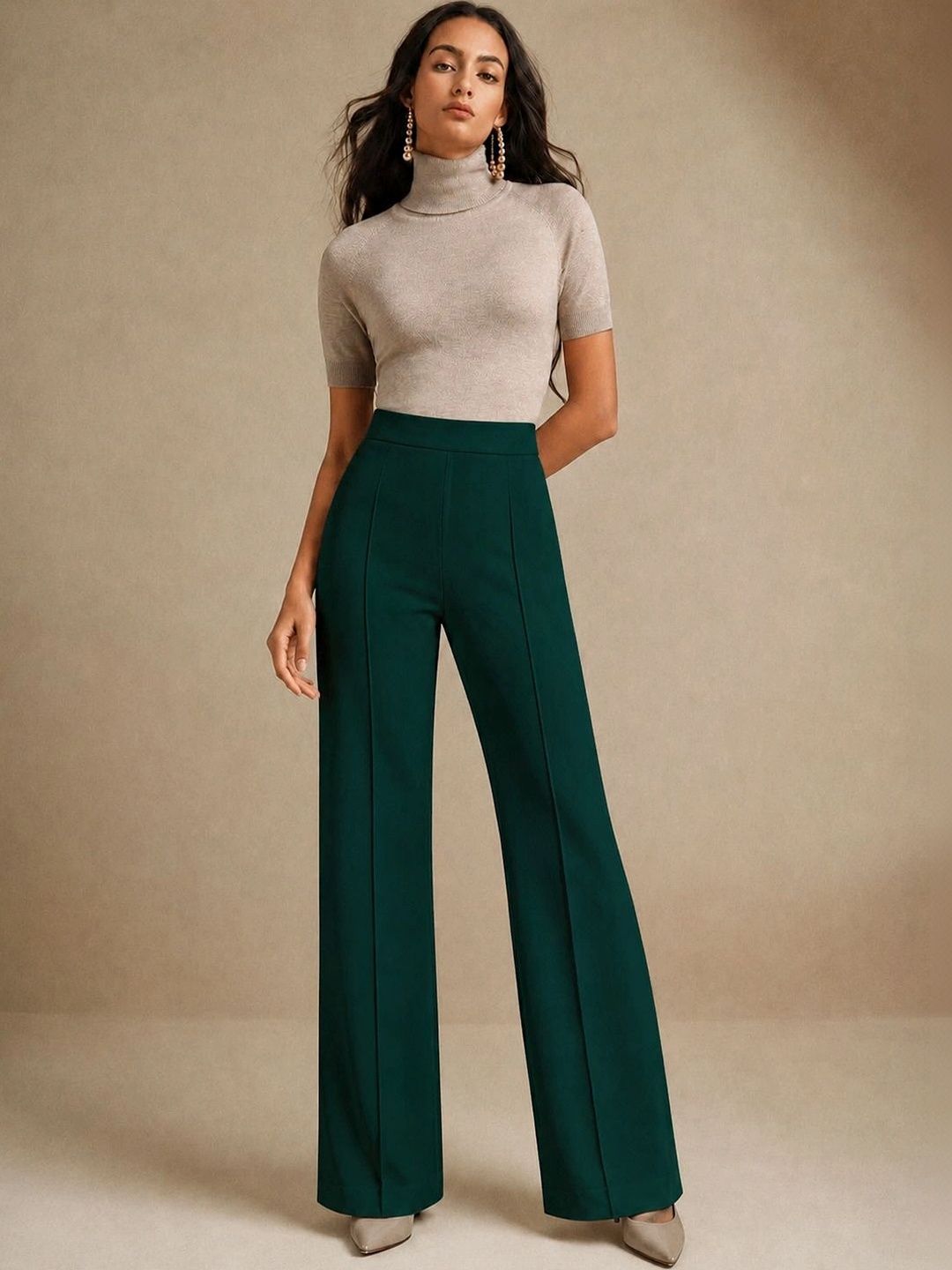 HERE&NOW Women Relaxed Easy Wash Trousers-picture-38