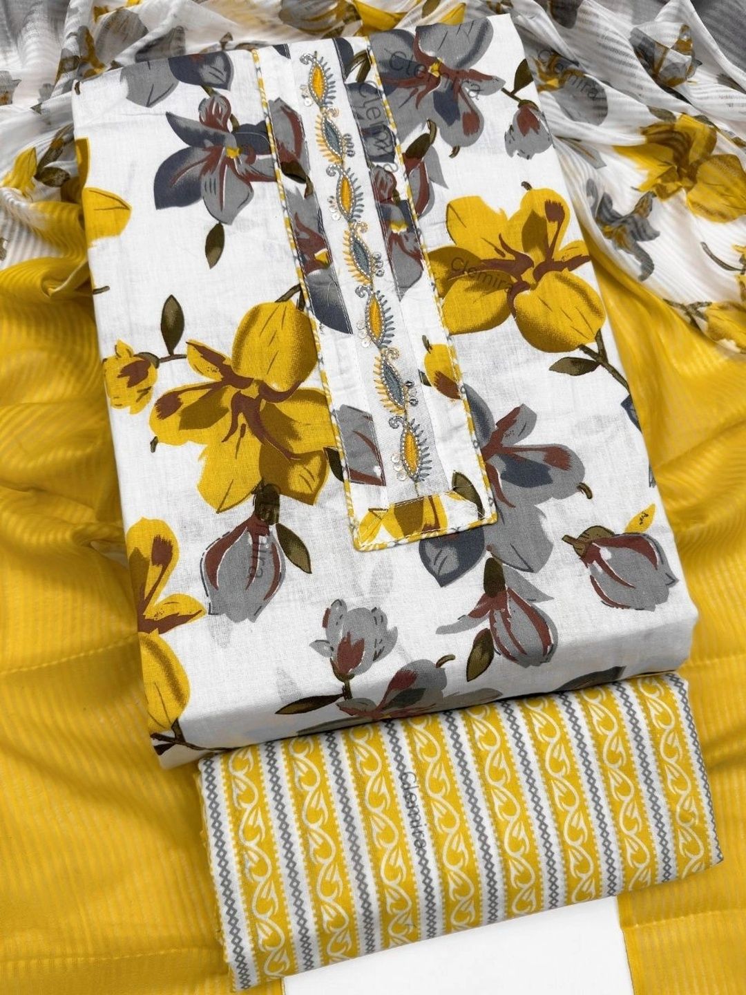CLEMIRA Printed Pure Cotton Unstitched Dress Material-picture-47