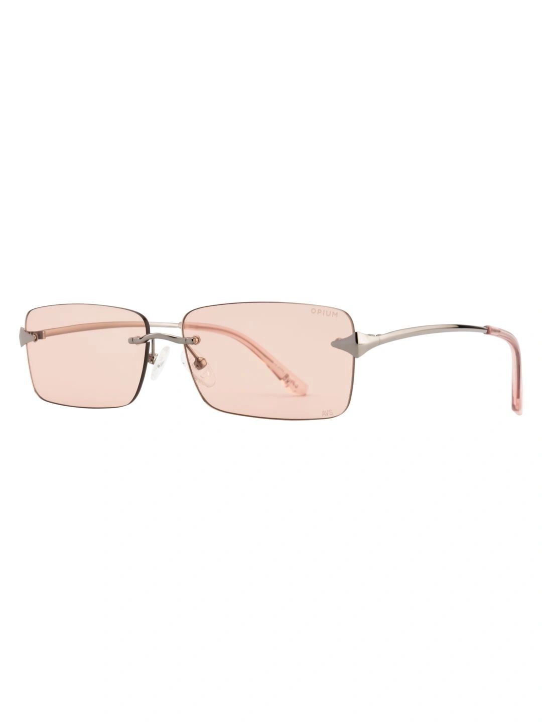 OPIUM Unisex Pink Lens & Silver-Toned Rectangle Sunglasses with-image-6