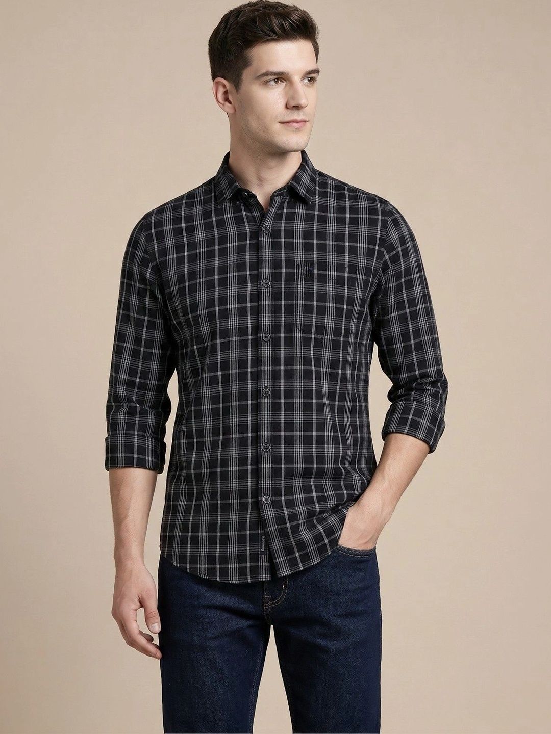 Turtle Men Relaxed Slim Fit Checked Casual Shirt-picture-19