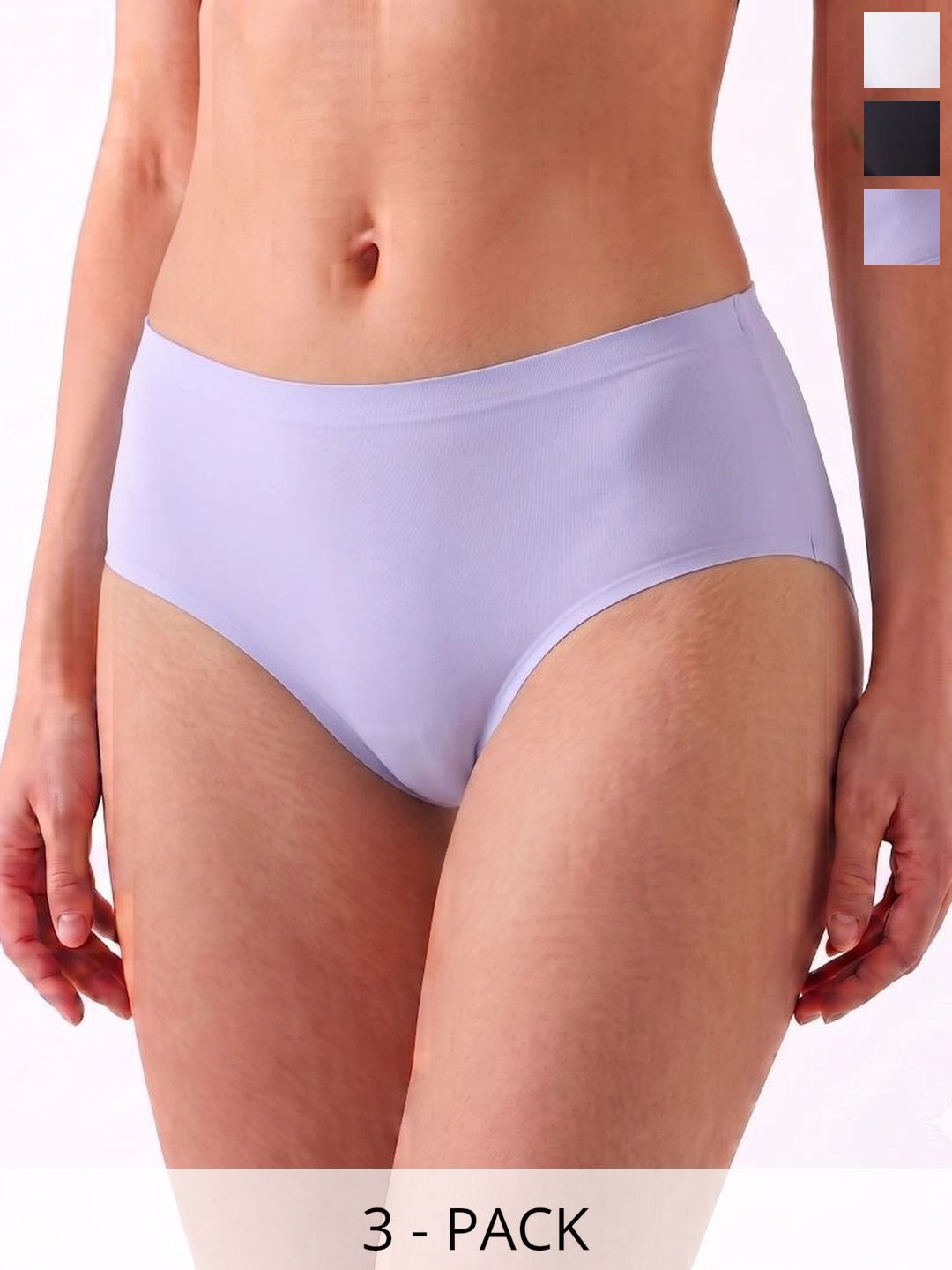 Fimalia Women Pack of 3 Seamless Assorted Basic Briefs-picture-21
