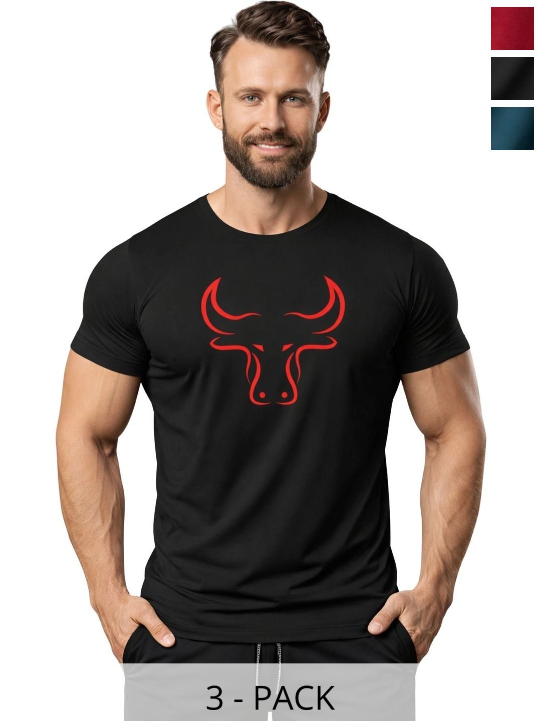 3Colors Men 3 Printed Moisture Wicking T-shirt-picture-42