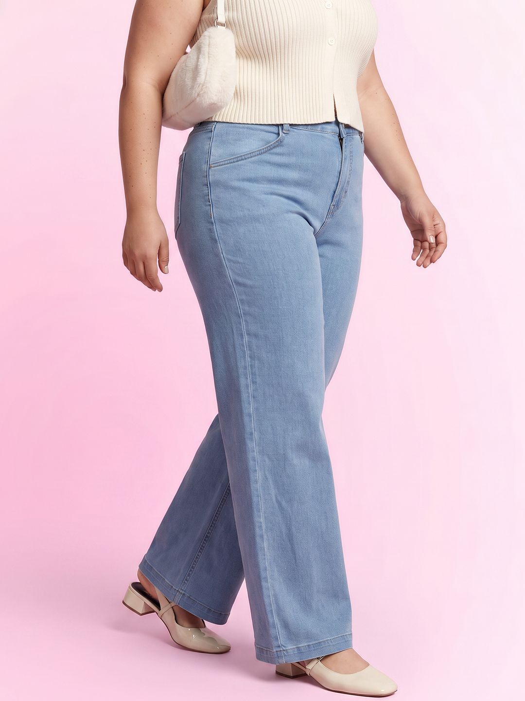 DressBerry Curve Women Wide Leg Fit Stretchable Jeans-picture-28