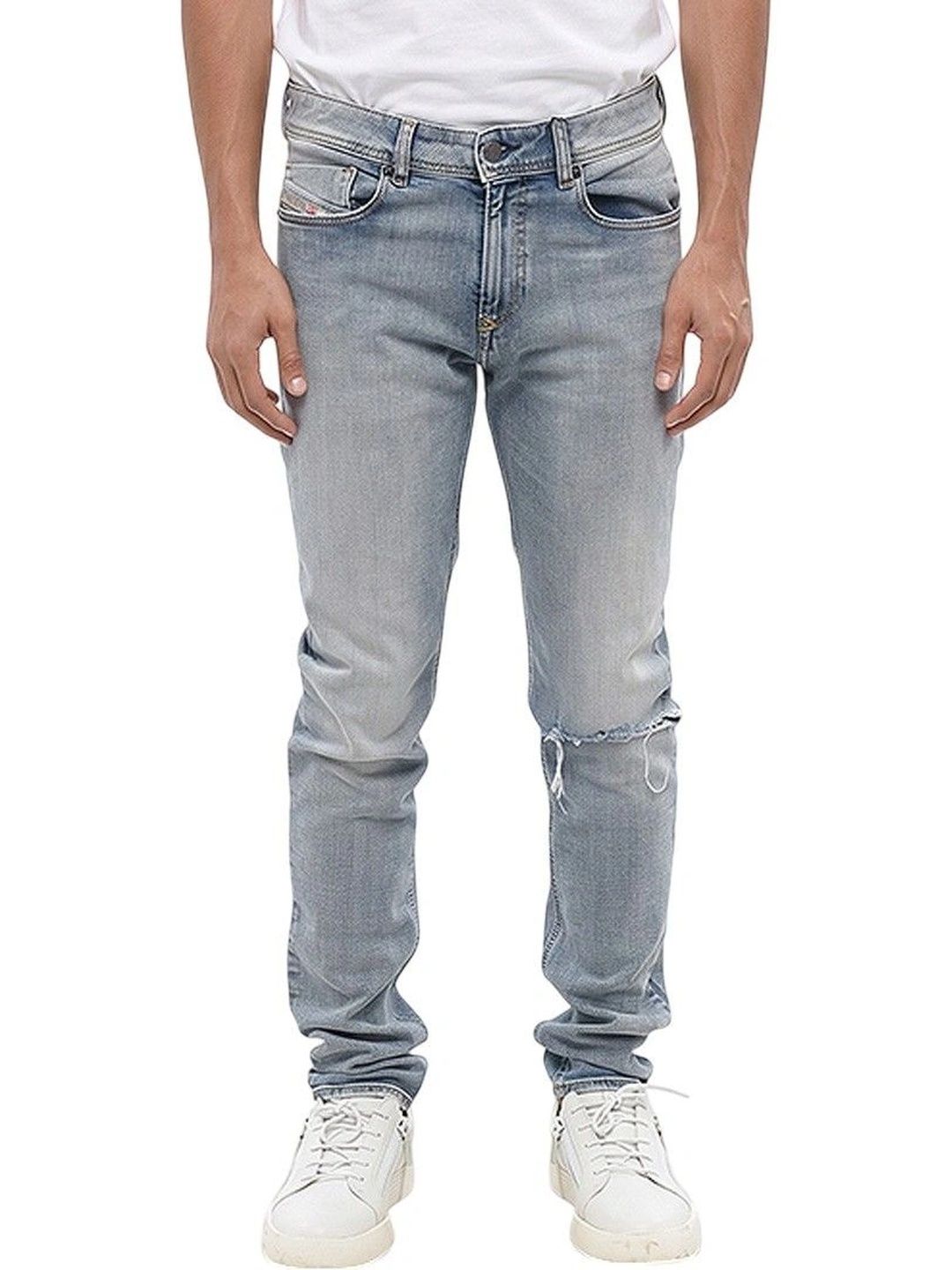 DIESEL Men Skinny Fit Mid-Rise Low Distress Jeans-picture-44