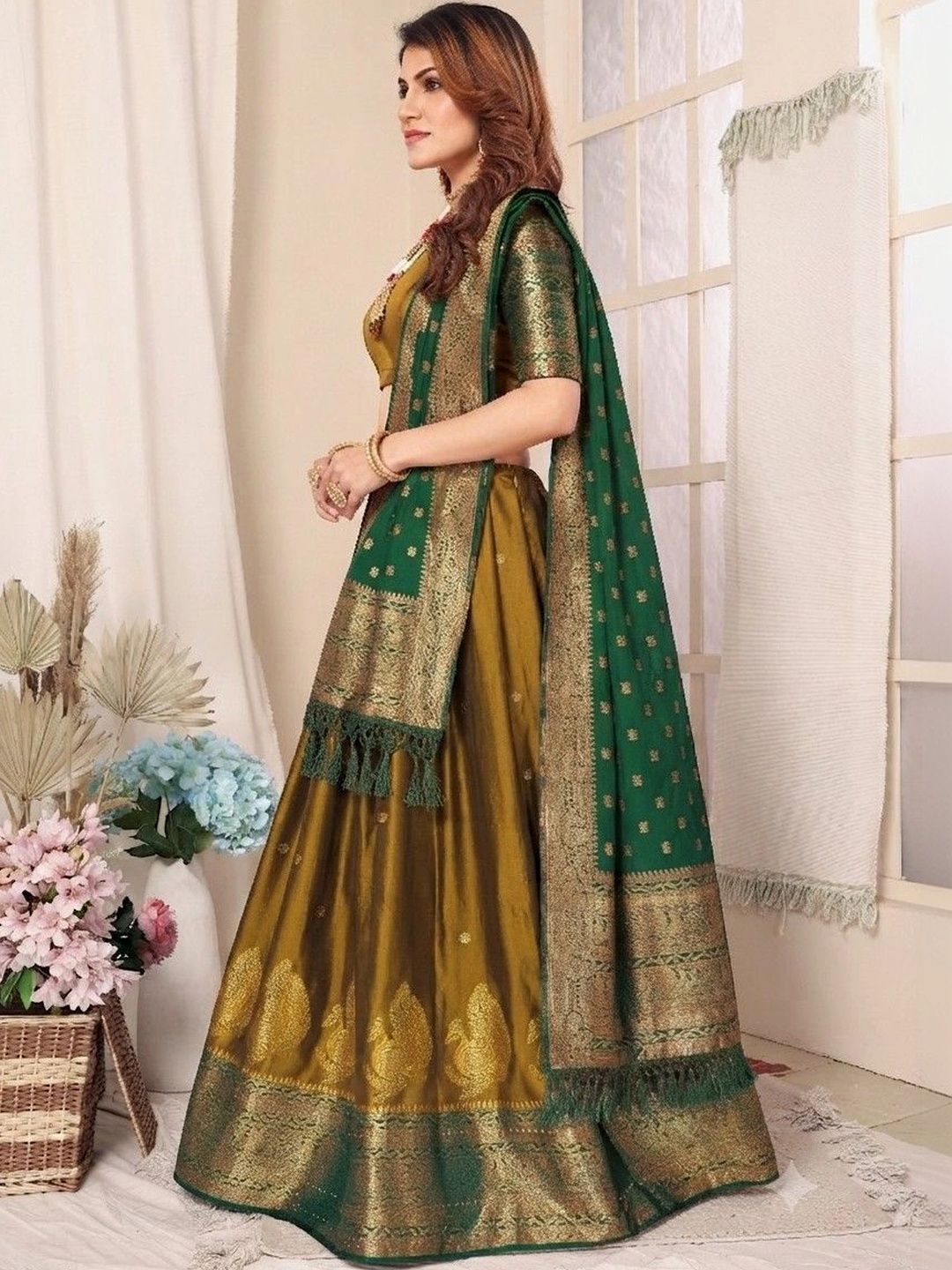 Kinjhit Fashion Unstitched Lehenga & Blouse With Dupatta-picture-30