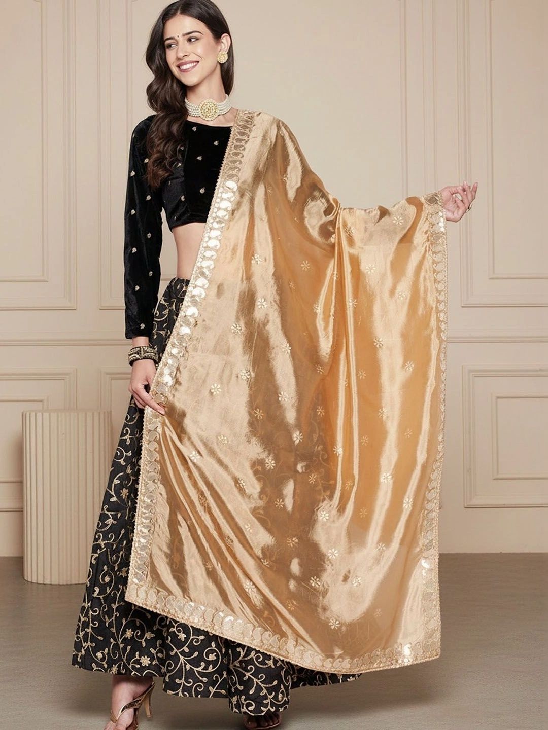 KALINI Embroidered Dupatta with Mirror Work-picture-28