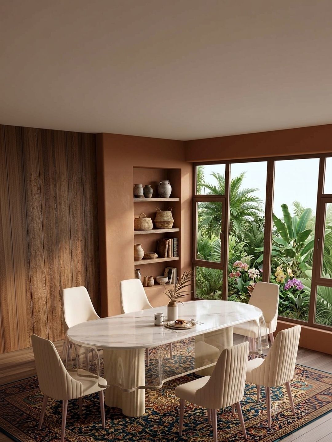 IC ICONIC CHOICE Transparent Set of 6 Waterproof Oval 6-Seater Table Cover with Embellished details-picture-35
