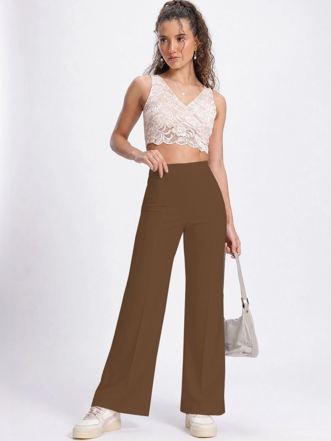 HERE&NOW Women Relaxed Easy Wash Trousers-picture-32
