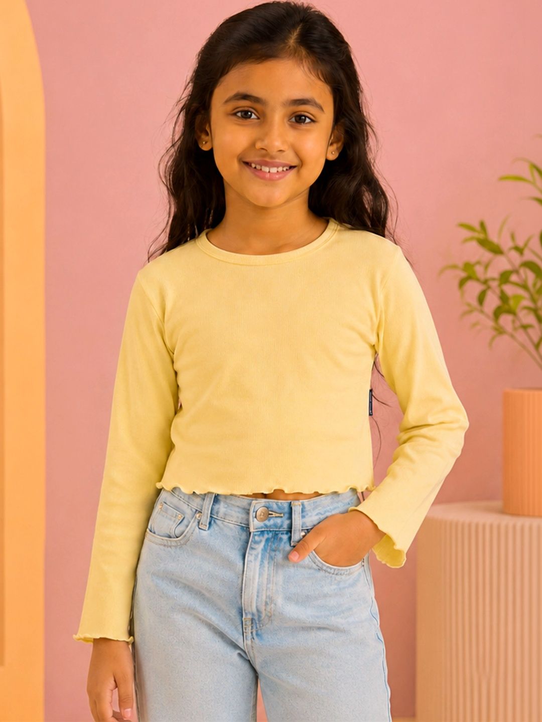 KiddoPanti Girls Raw Edge T-shirt-picture-33