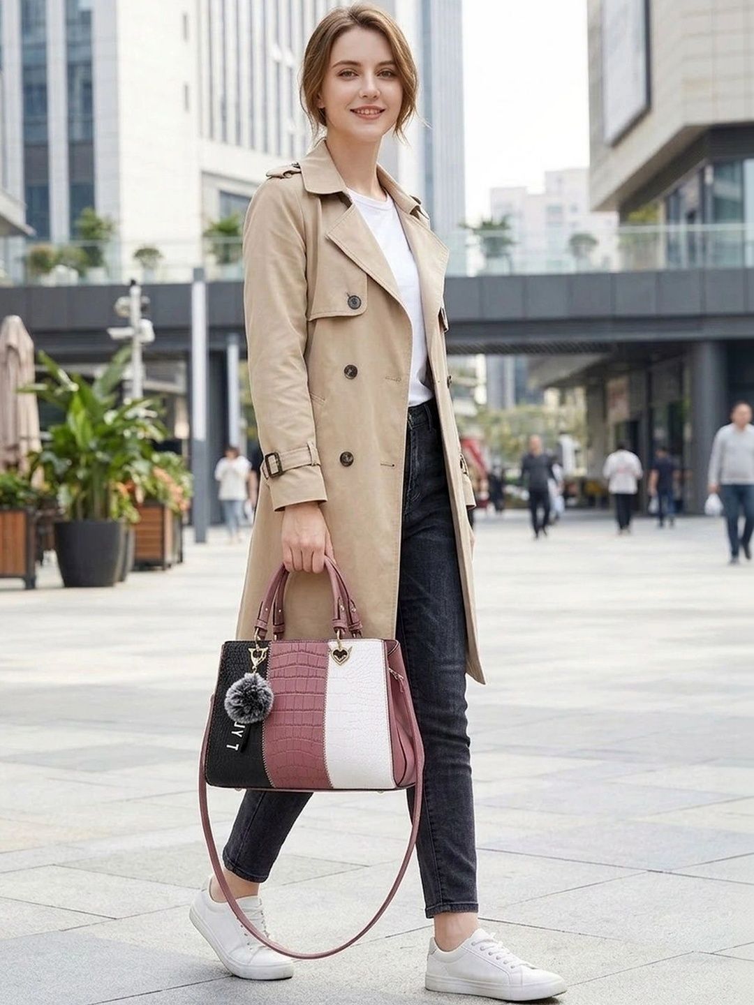 CORSICA Colourblocked PU Structured Handheld Bag-image-36