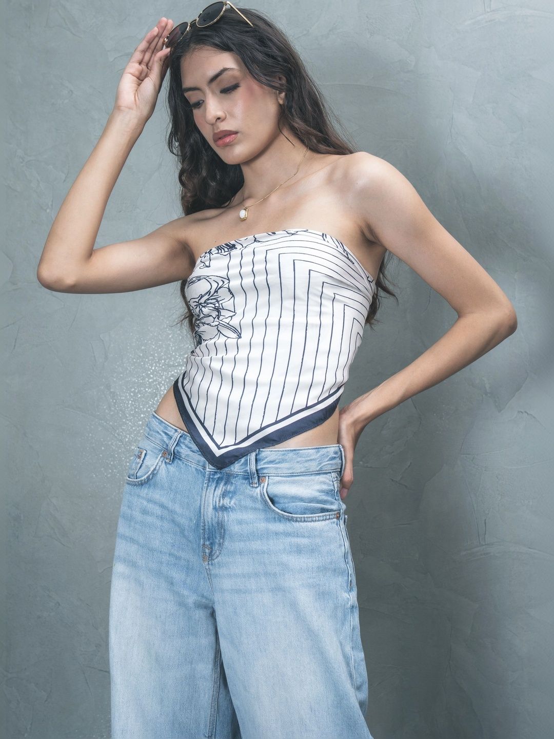 COLOR CAPITAL Striped Bralette Crop Top-picture-6