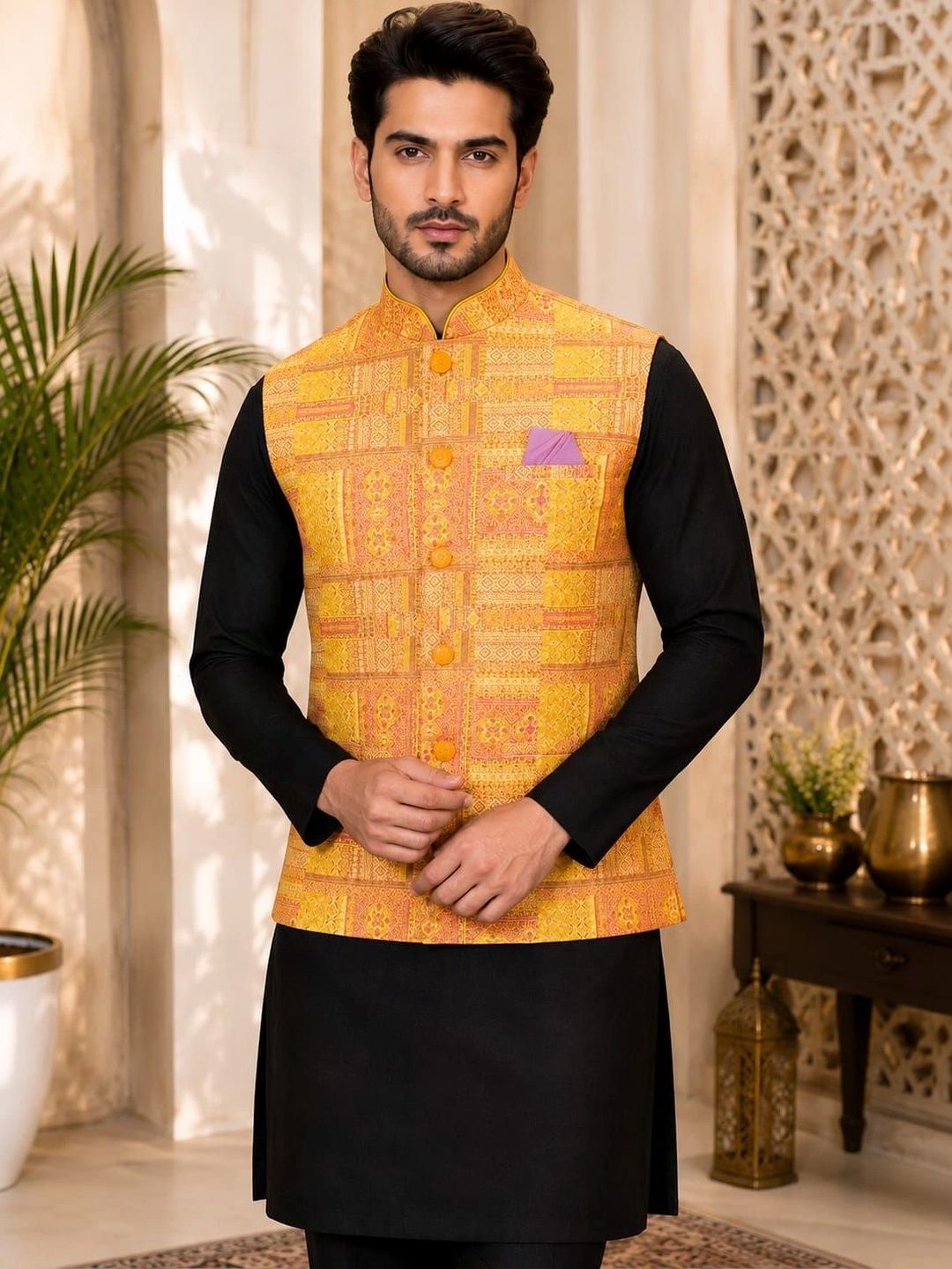 TRENDS OF ETHNIC Woven Design Brocade Nehru Jackets-picture-26