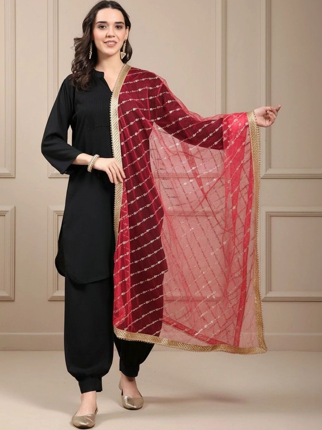 KALINI Dupatta with Sequinned-picture-17
