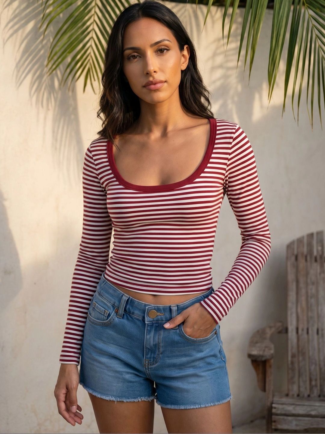Zucchini Striped Crop Top-picture-12