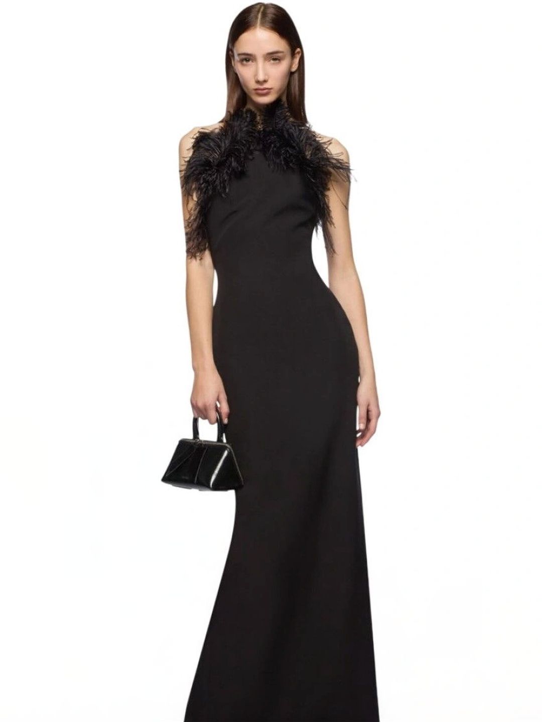 The Attico Halter Neck Ruffled Sheath Maxi Dress-picture-28