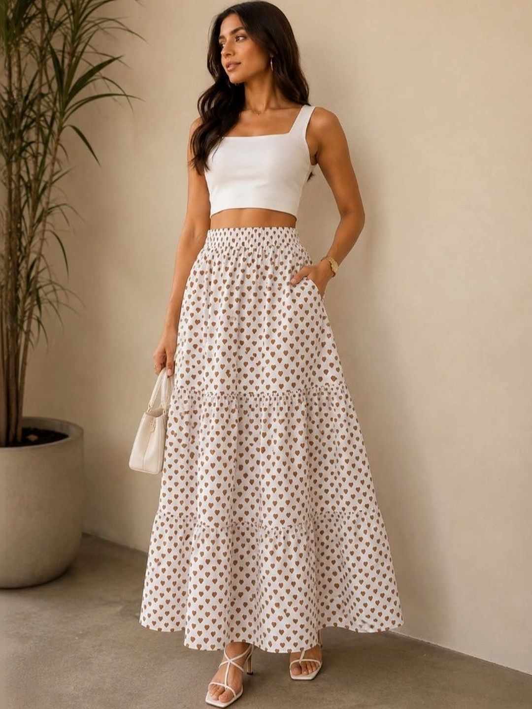 NavDesign Women Pure Cotton Cotton Cambric Tiered Maxi Tiered Skirt-picture-40