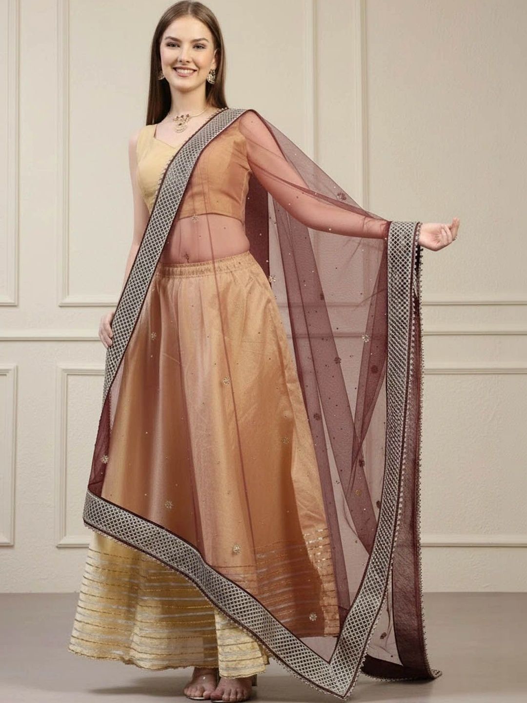 KALINI Dupatta with Beads and Stones-picture-47