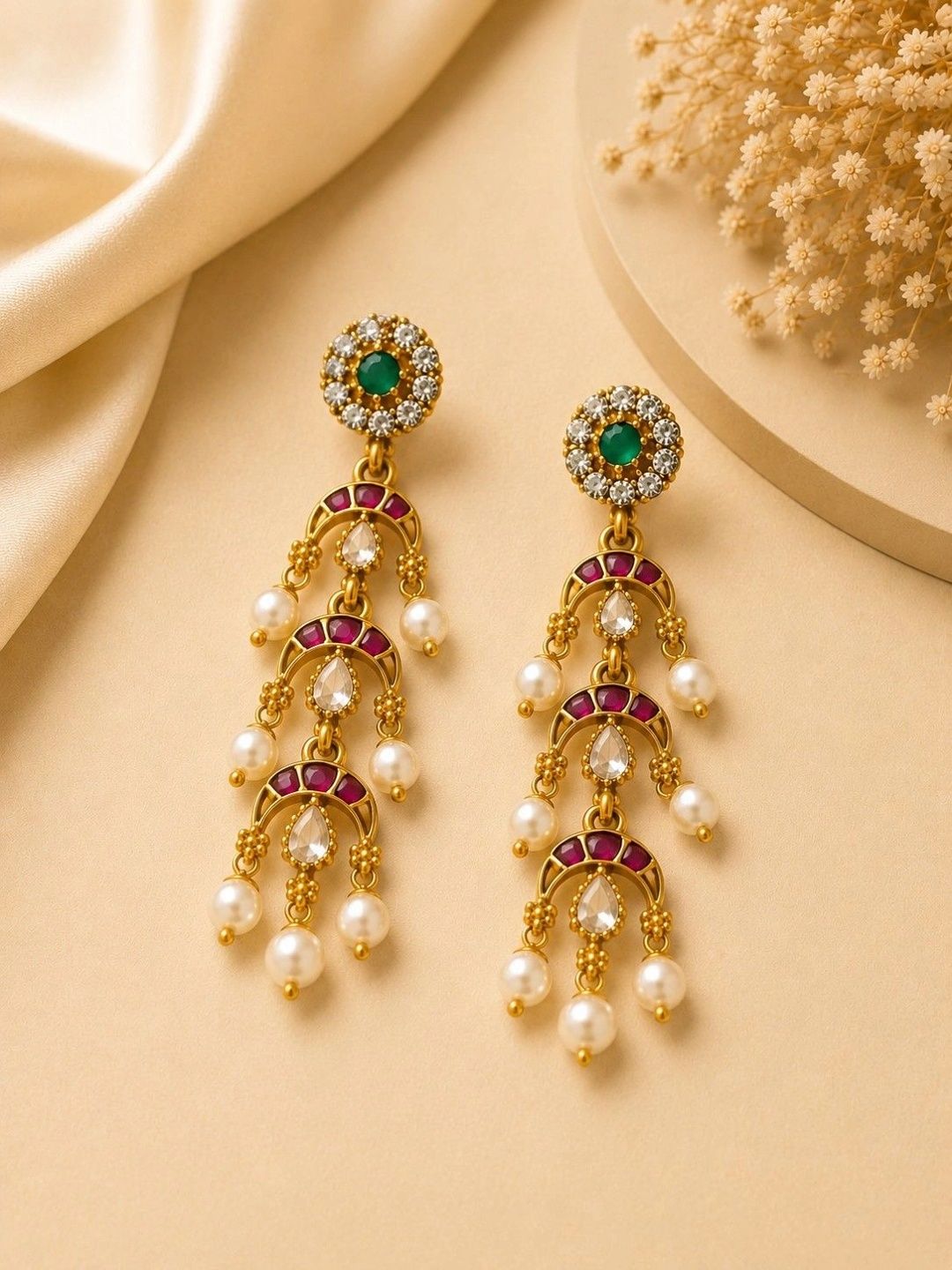 Dhanak Trinket Teardrop Shaped Drop Earrings-picture-40