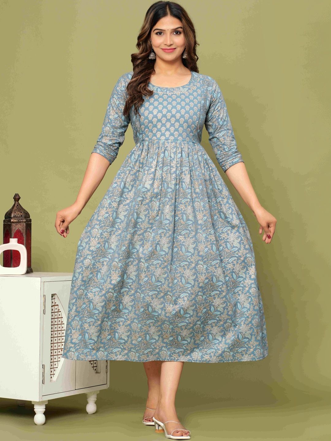 LUXARIA Floral Print Maternity A-Line Midi Dress-image-40