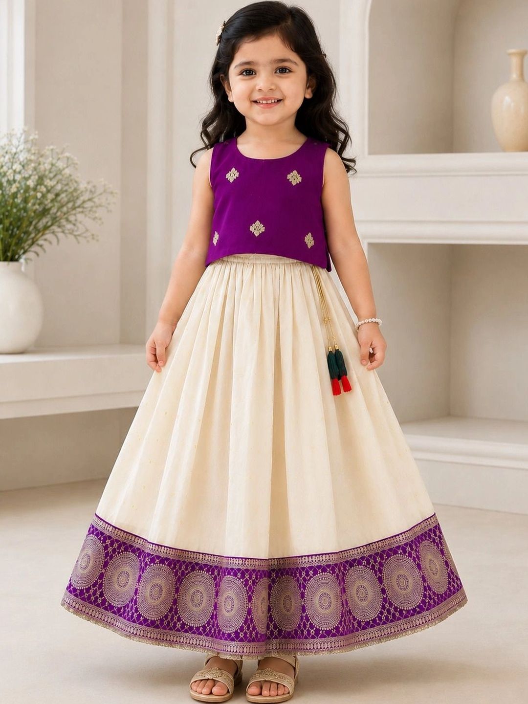 Lolark Girls Embellished Ready to Wear Lehenga &-picture-9