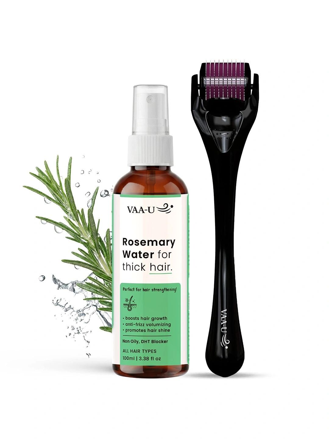 VAA-U Set Of 2 Rosemary Water Hair Growth Spray - 100 ml & Derma Roller 0.5mm-picture-45