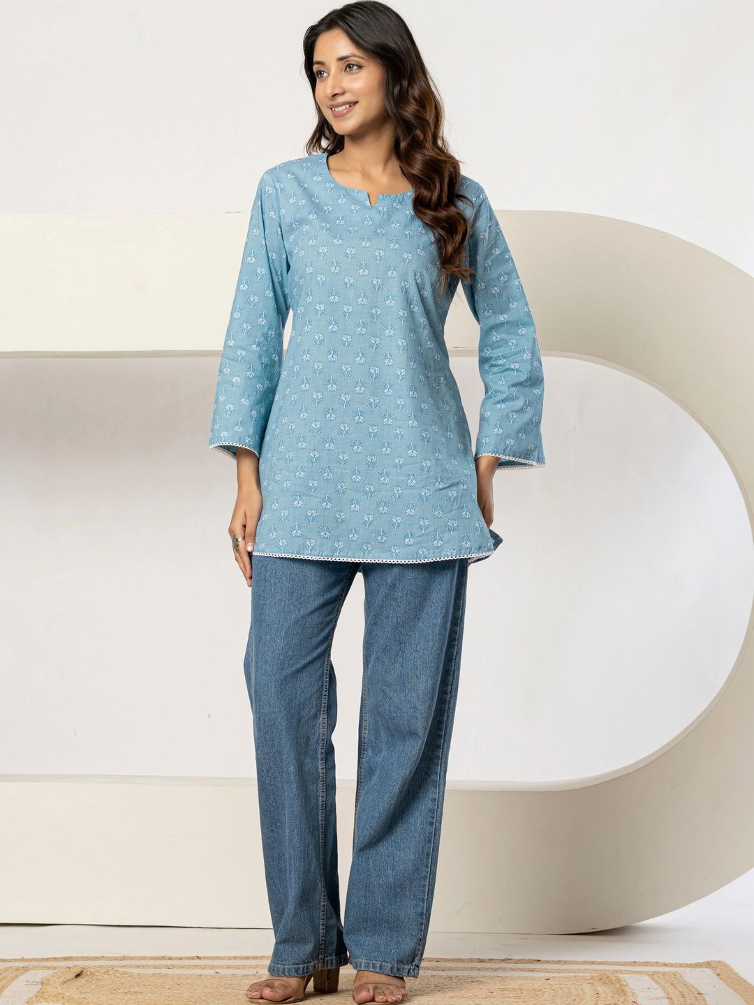 HK VASTRA Botanical Printed Pure Cotton Kurti-picture-29