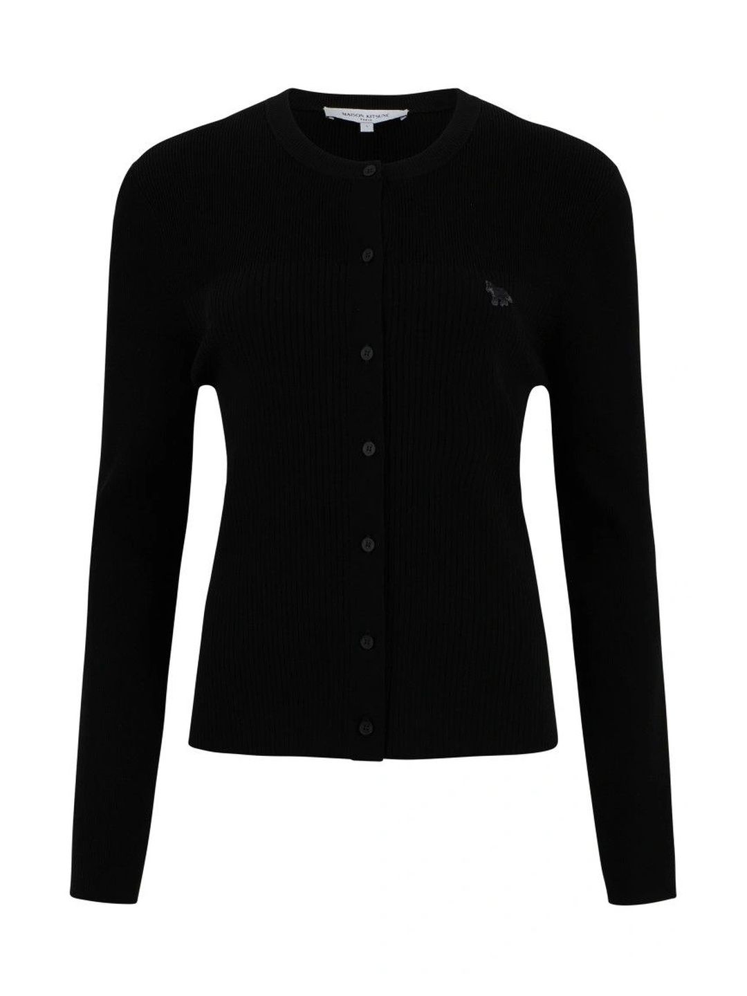 Maison Kitsune Black Crew Neck Cardigan-picture-30
