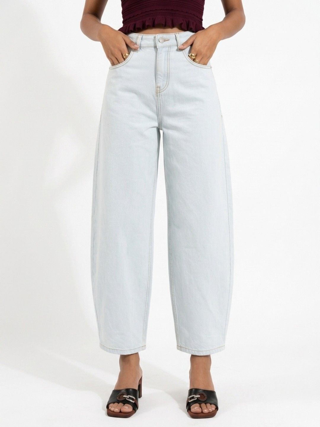 glitchez Women Barrel Fit Stretchable Jeans-image-25