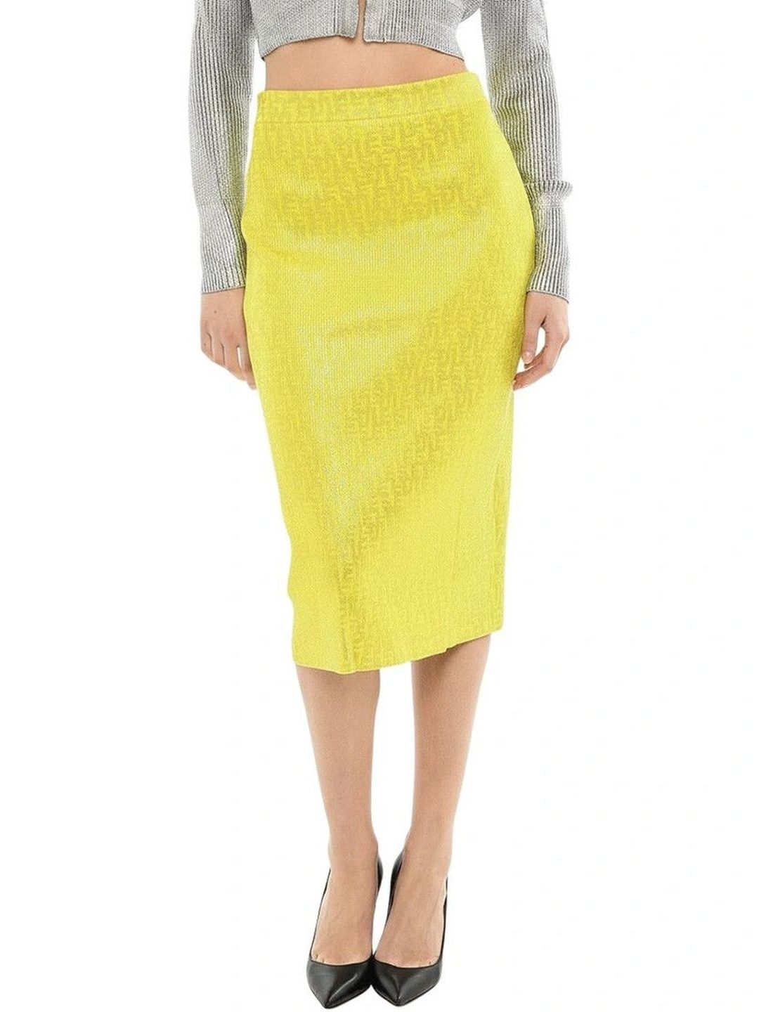 DIESEL Women Cotton Self Design Midi Pencil Skirt-picture-24