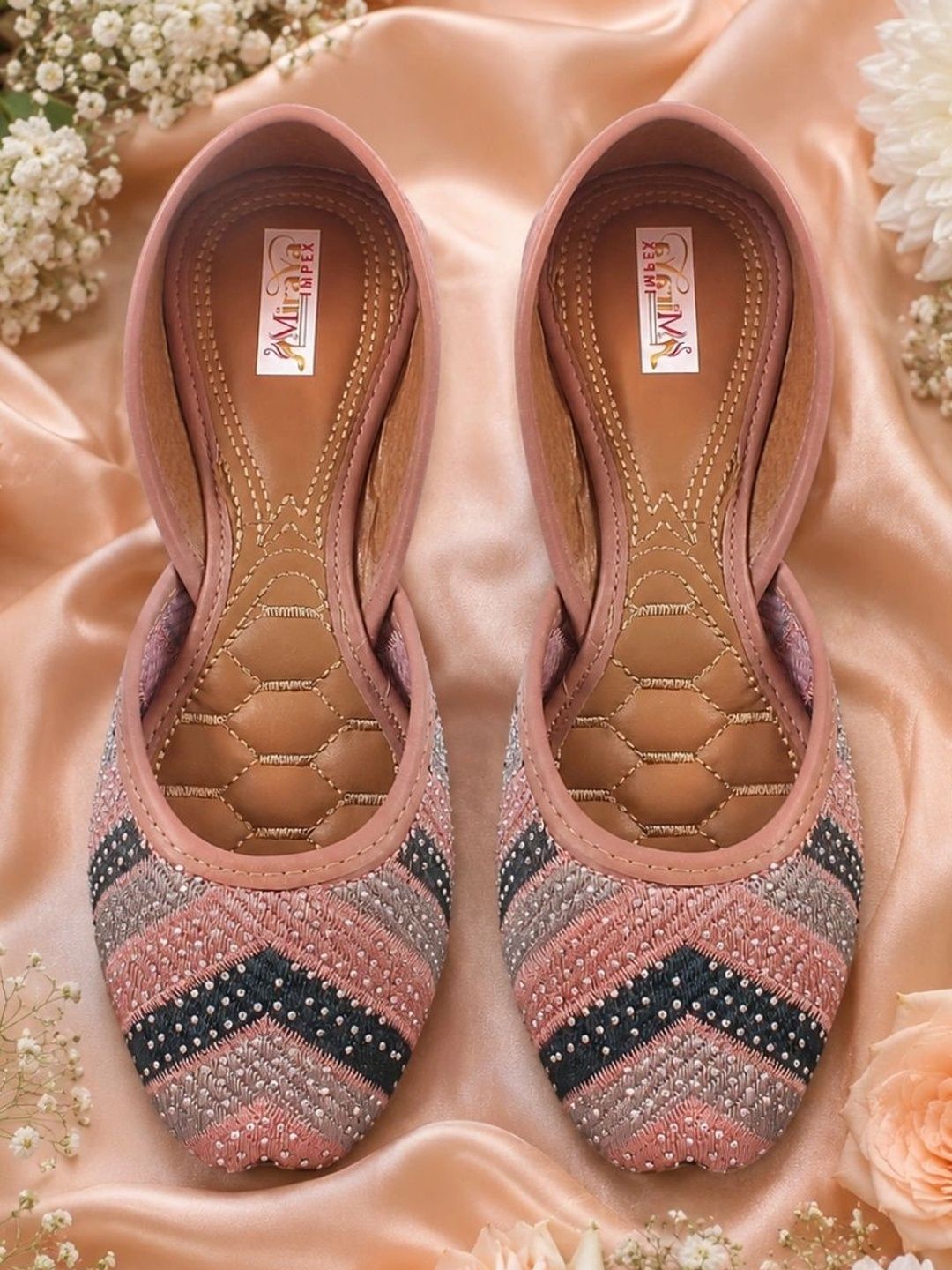MIRAYA IMPEX Women Embellished Ethnic Mojaris Flats-picture-26