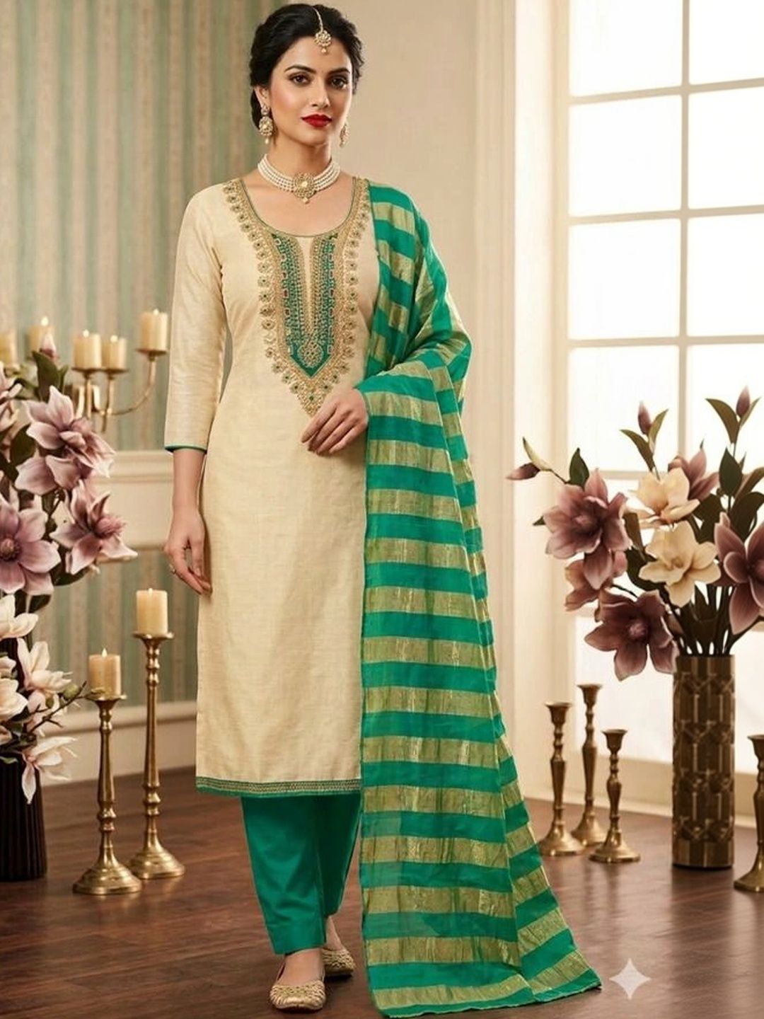 Maroosh Embroidered Unstitched Dress Material-picture-5