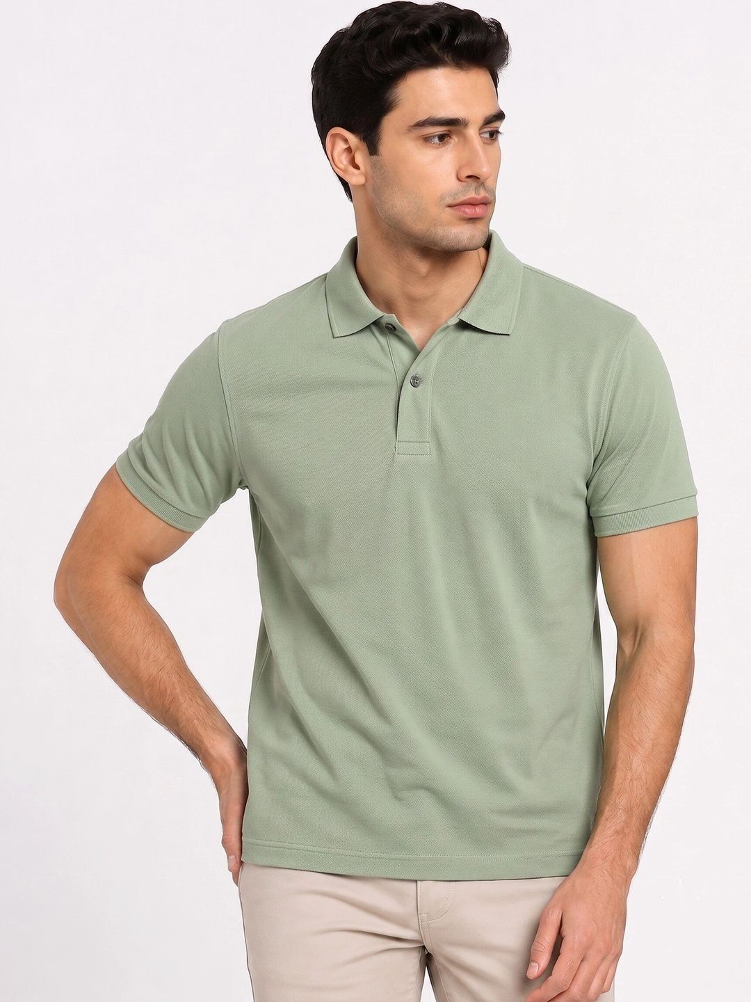 MAXZONE Men Polo Collar Pure Cotton T-shirt-picture-9