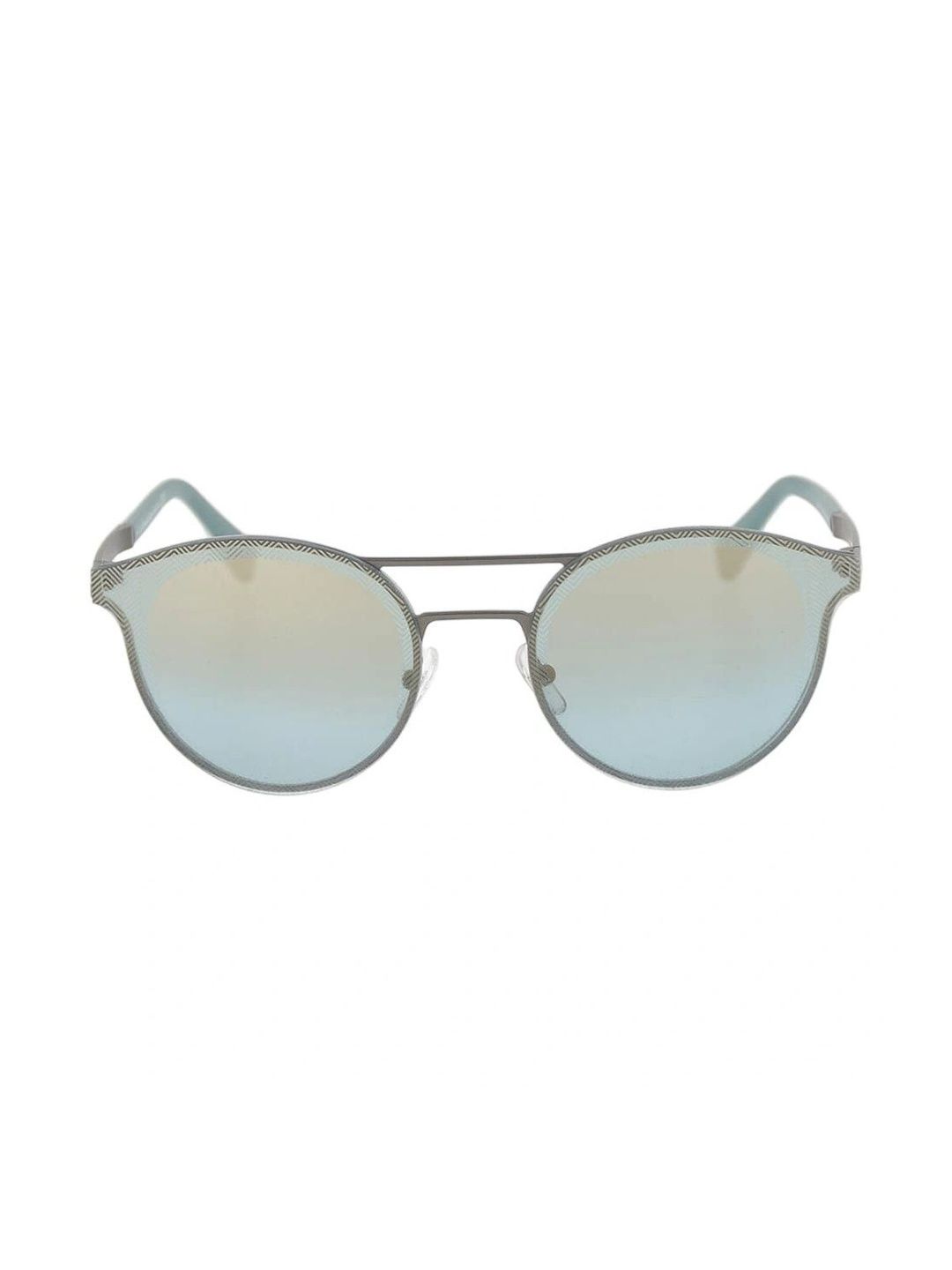 Zegna Men Blue Lens & Gunmetal-Toned Round Sunglasses with-image-40