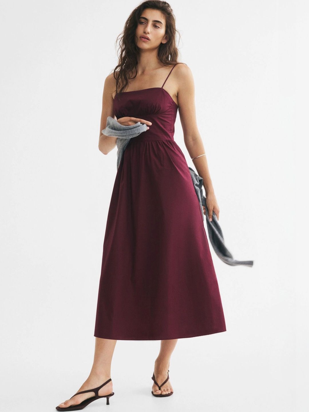 H&M Women Flared-Skirt Poplin Dress-picture-41