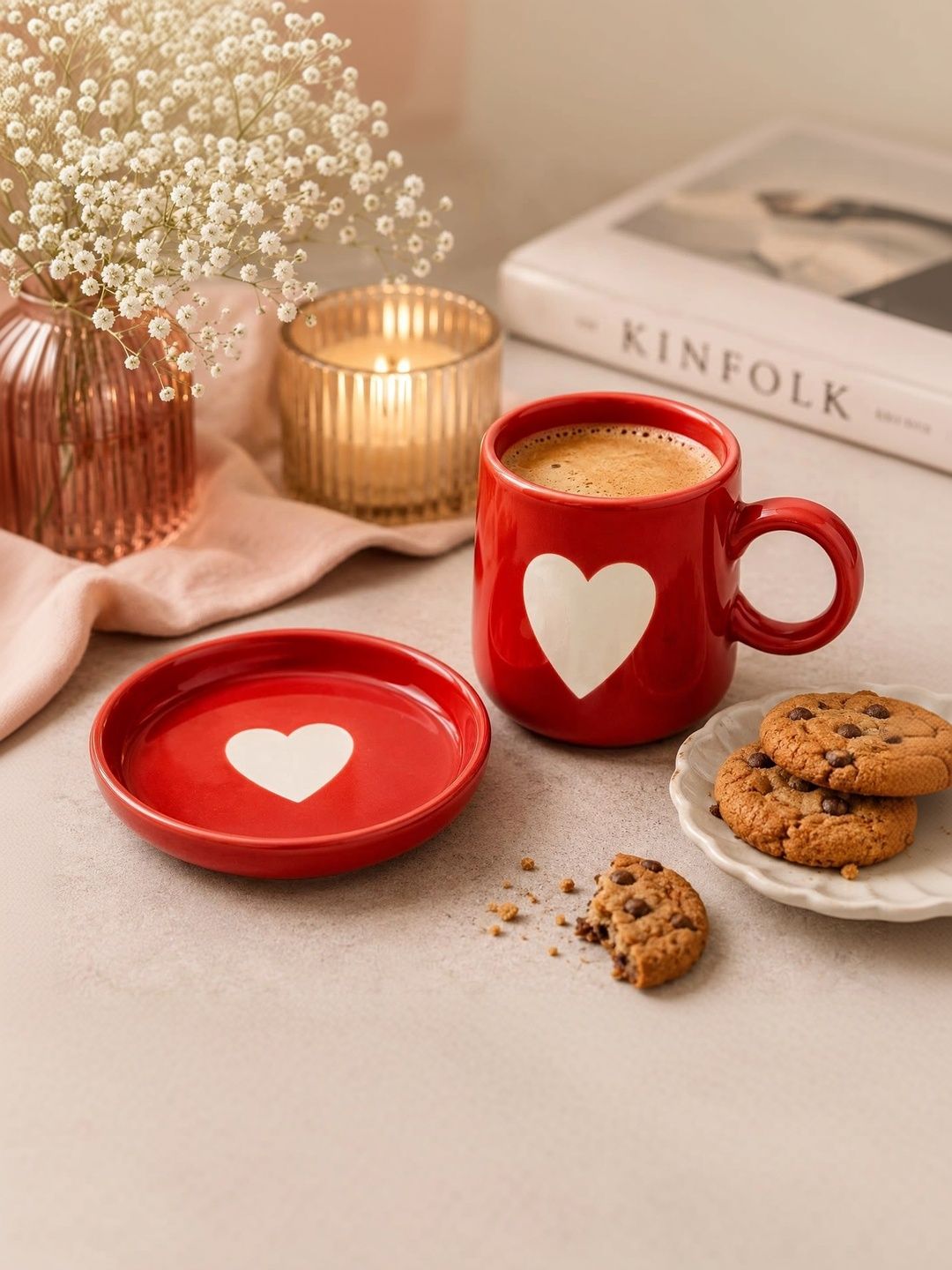 Lupaava Red Printed Ceramic Glossy Mugs Set of Cups and Mugs-image-44