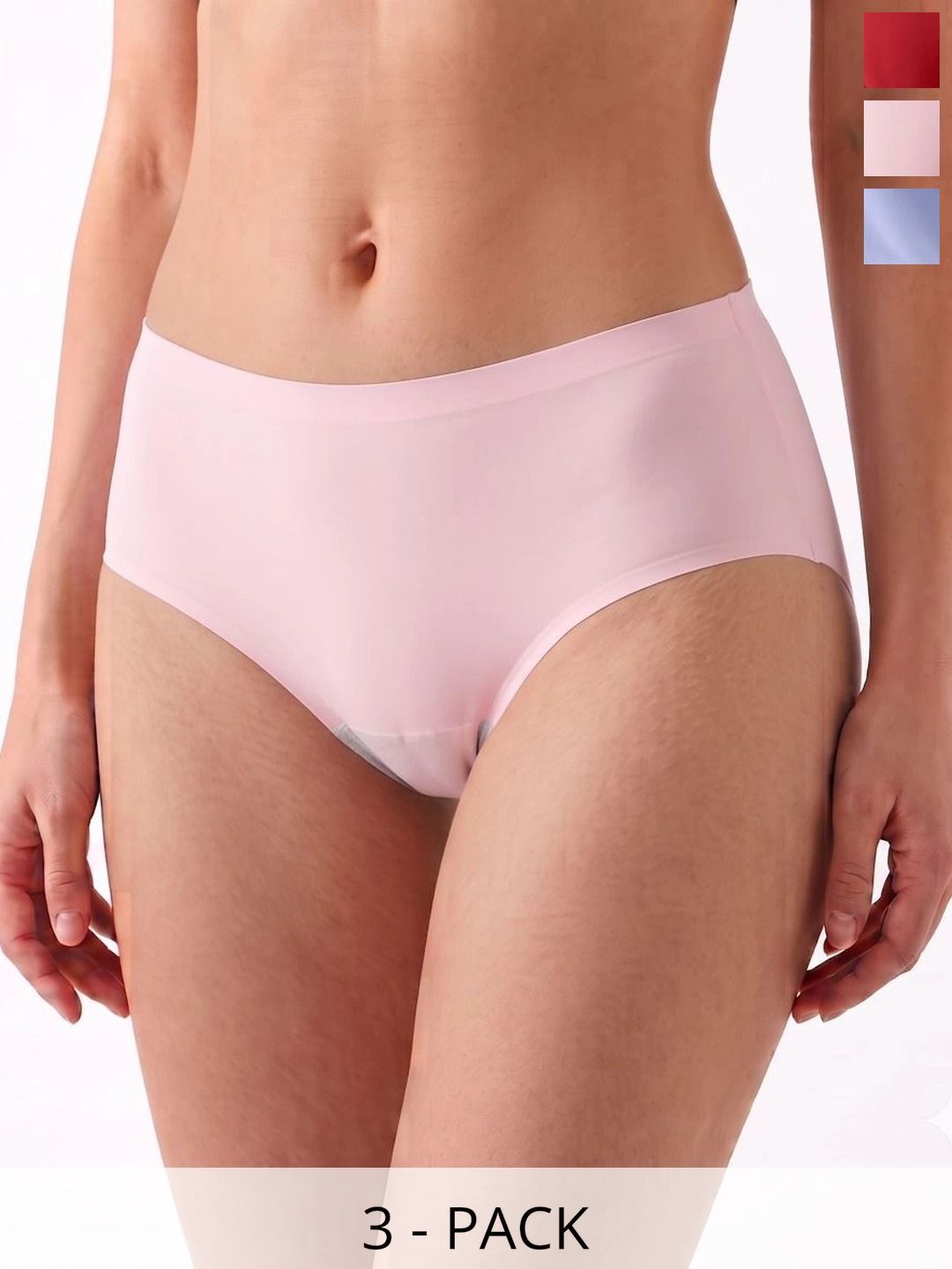 Fimalia Women Pack of 3 Seamless Assorted Basic Briefs-picture-19