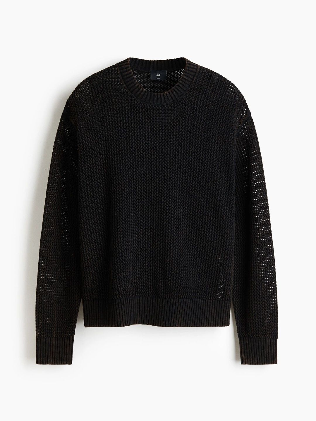 H&M Men Loose Fit Hole-Knit Cotton Jumper-picture-18