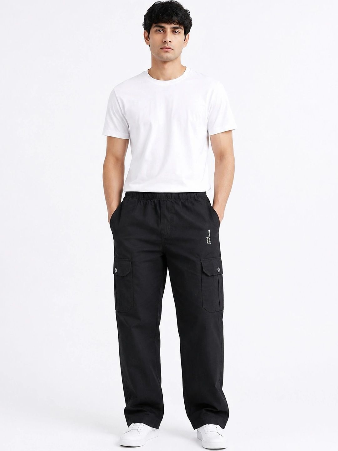 R.Code by The Roadster Life Co. Men Regular Fit Brand Logo Cargos-picture-17
