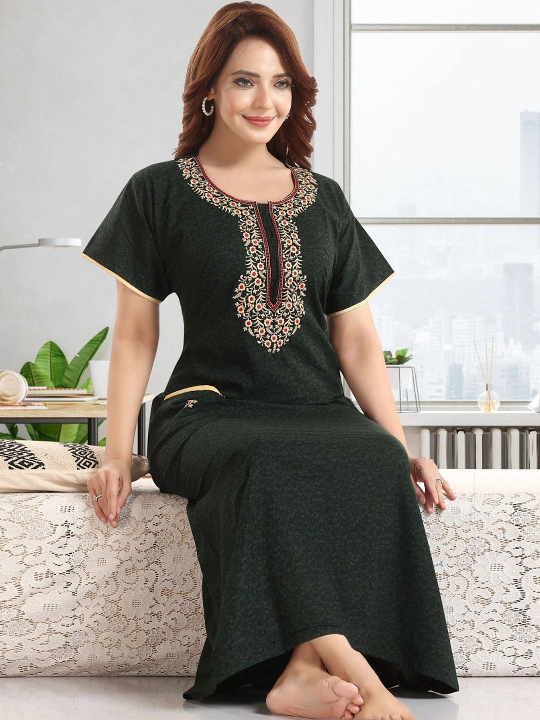 TRUNDZ Embroidered Maxi Nightdress-picture-8