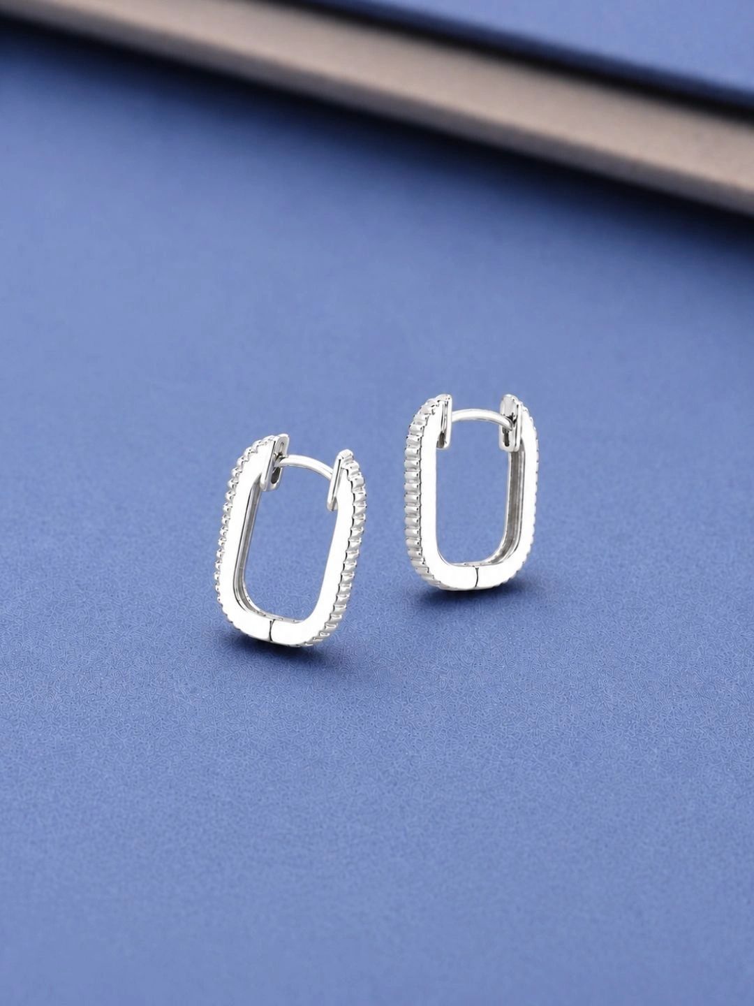 AXORA LIFE 925 Sterling Silver Rectangular Huggie Hoop Earrings-picture-31