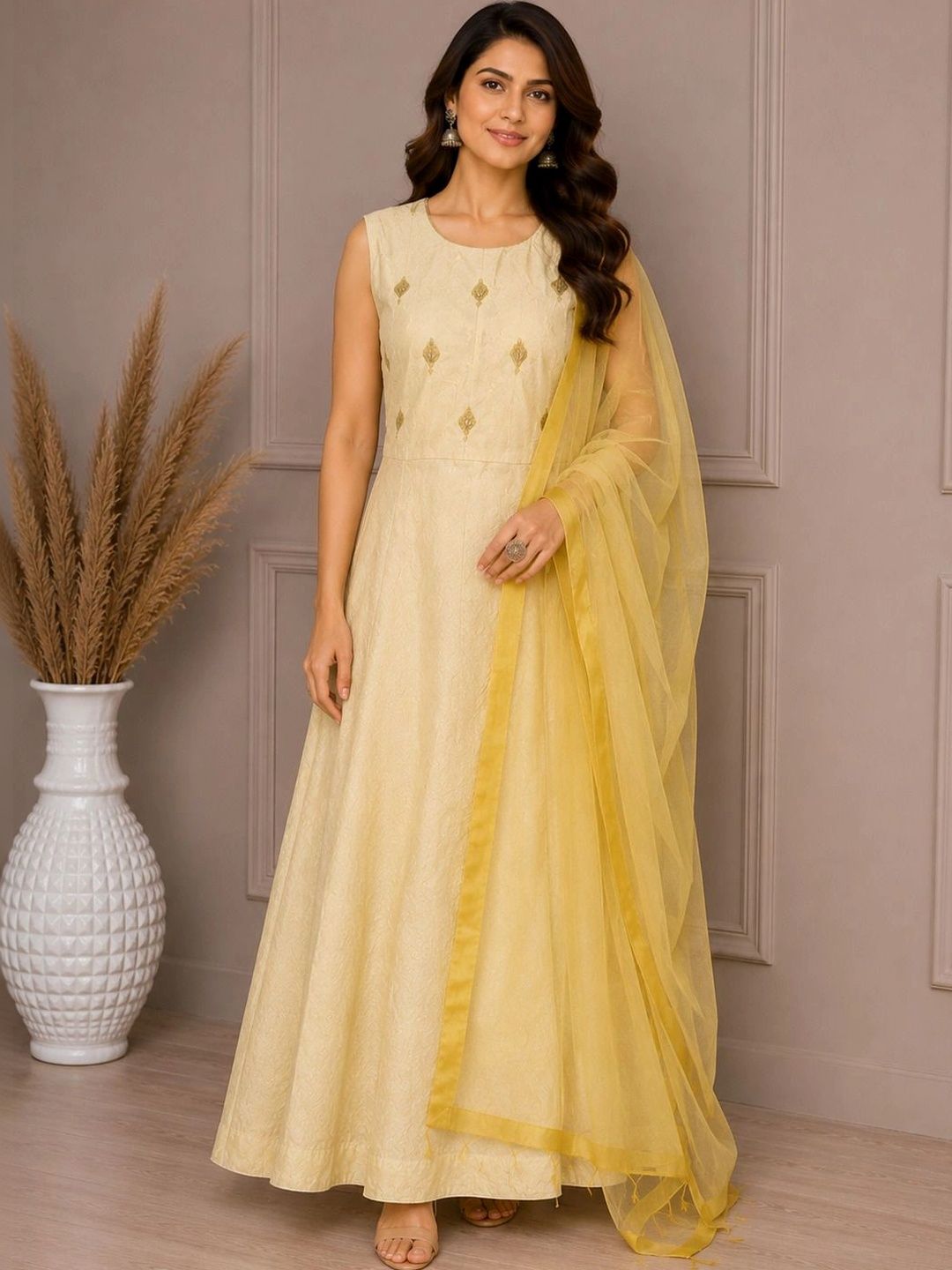 MISKI Embroidered Pure Silk Anarkali Kurti-picture-15