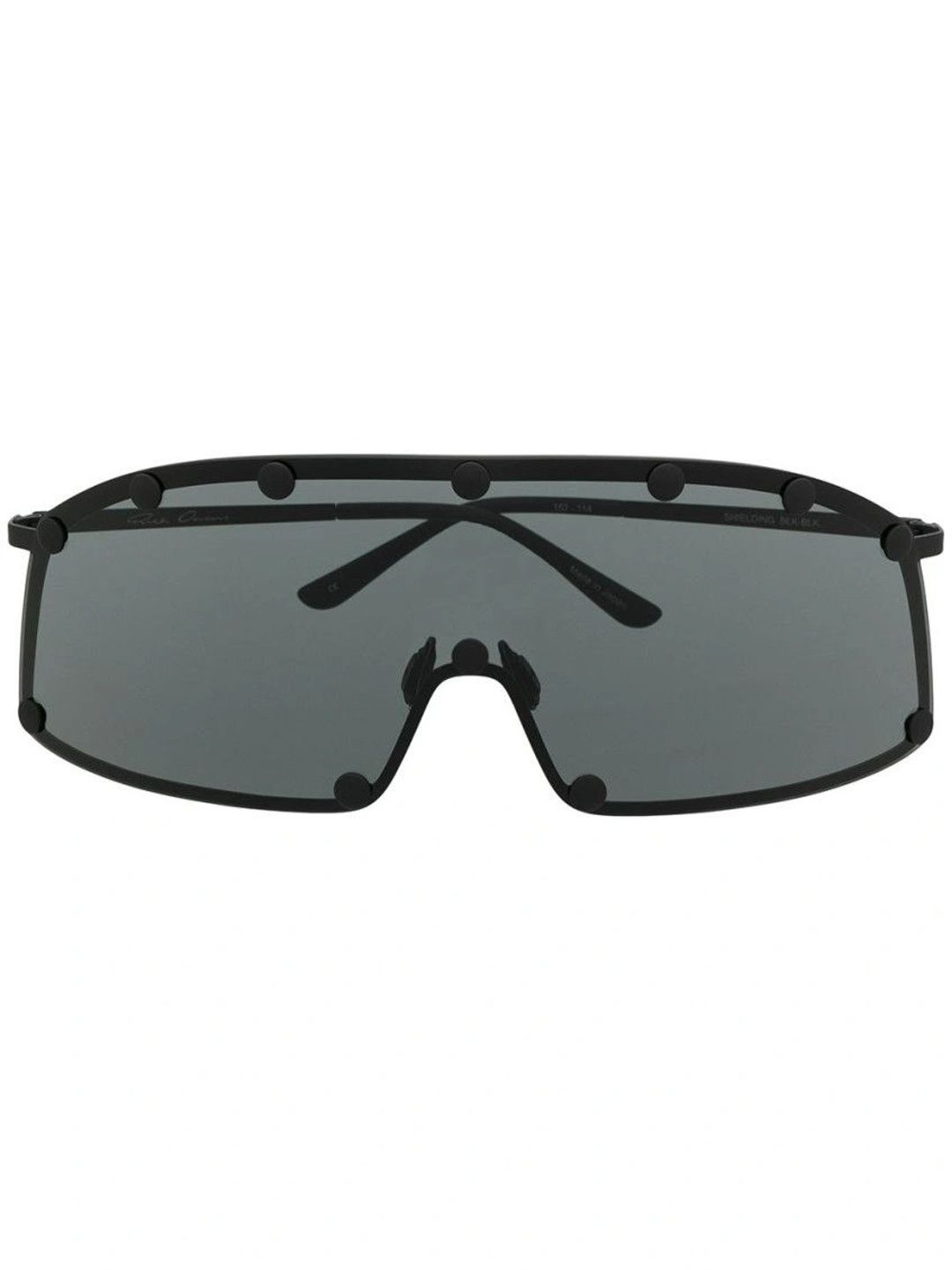 Rick Owens Women Grey Lens & Black Shield Sunglasses with-image-8