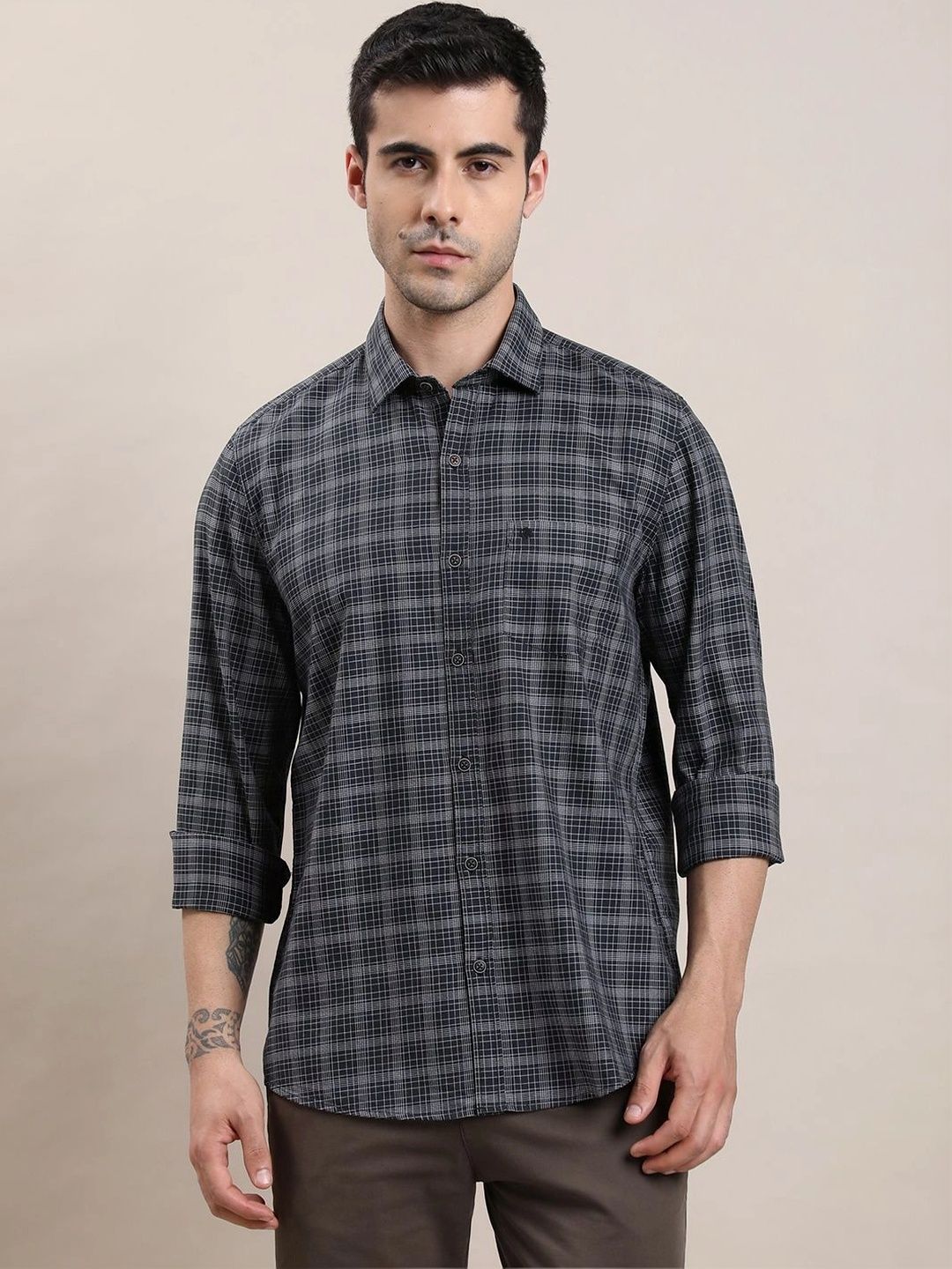 Turtle Men Relaxed Slim Fit Checked Casual Shirt-picture-11