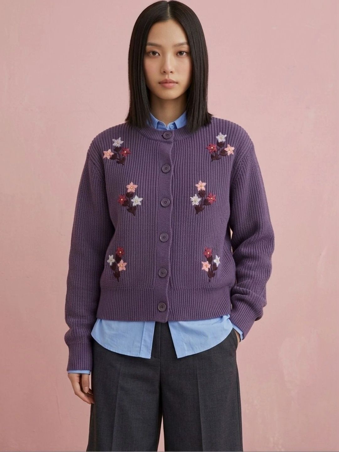 Chemistry Women Embroidered Woollen Cardigan with Embroidered Detail-picture-50