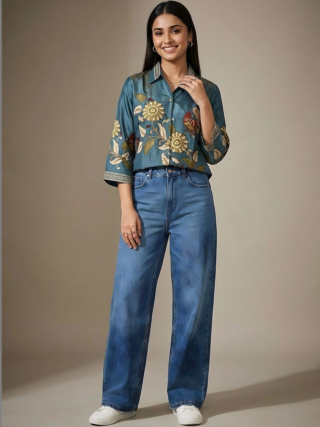 Banwaree Floral Print Crepe Top-picture-15