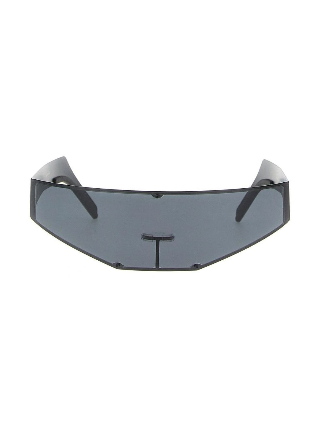 Rick Owens Women Grey Lens & Black Shield Sunglasses with-image-10