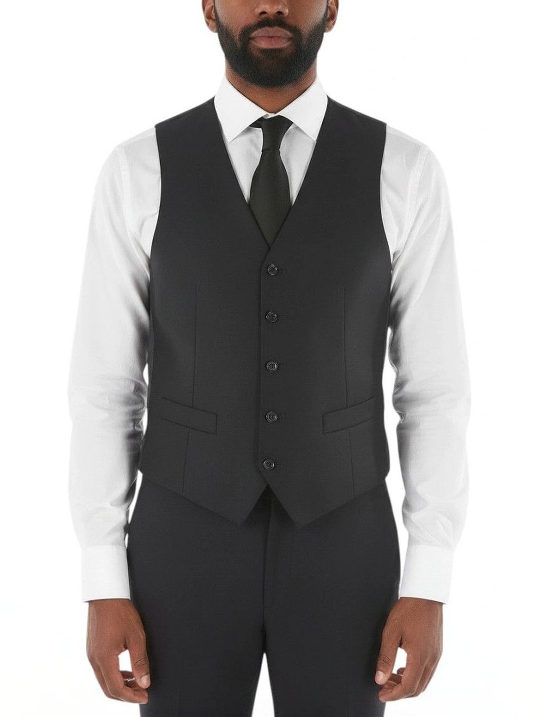 Corneliani Black V Neck Waistcoat-picture-16