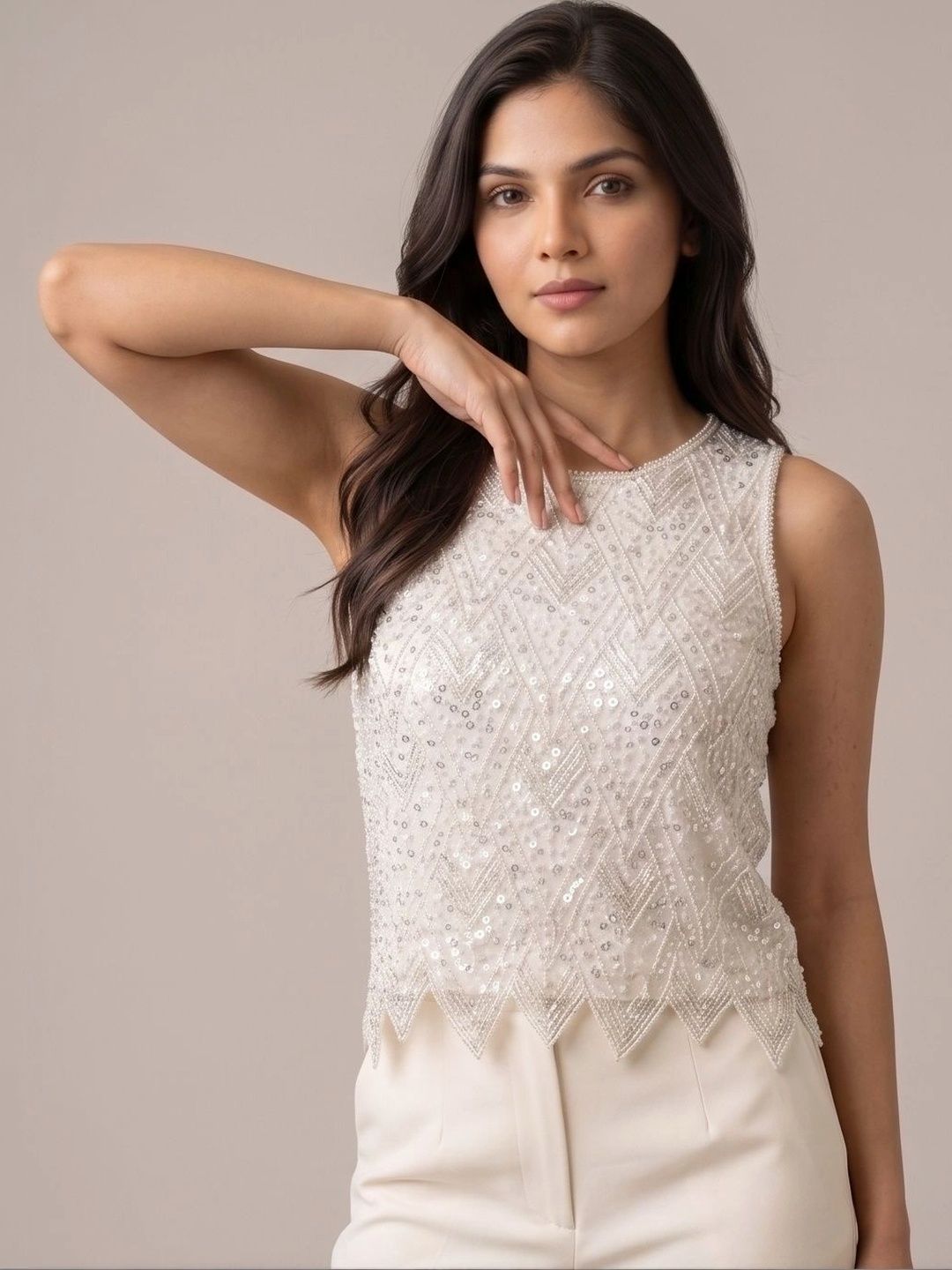 MASK Embellished Cotton Top-picture-27